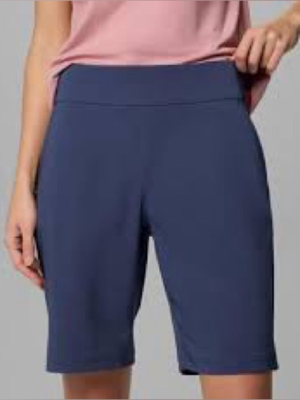 Columbia Women's All Seasons Long Shorts in a dark blue shade. Size M